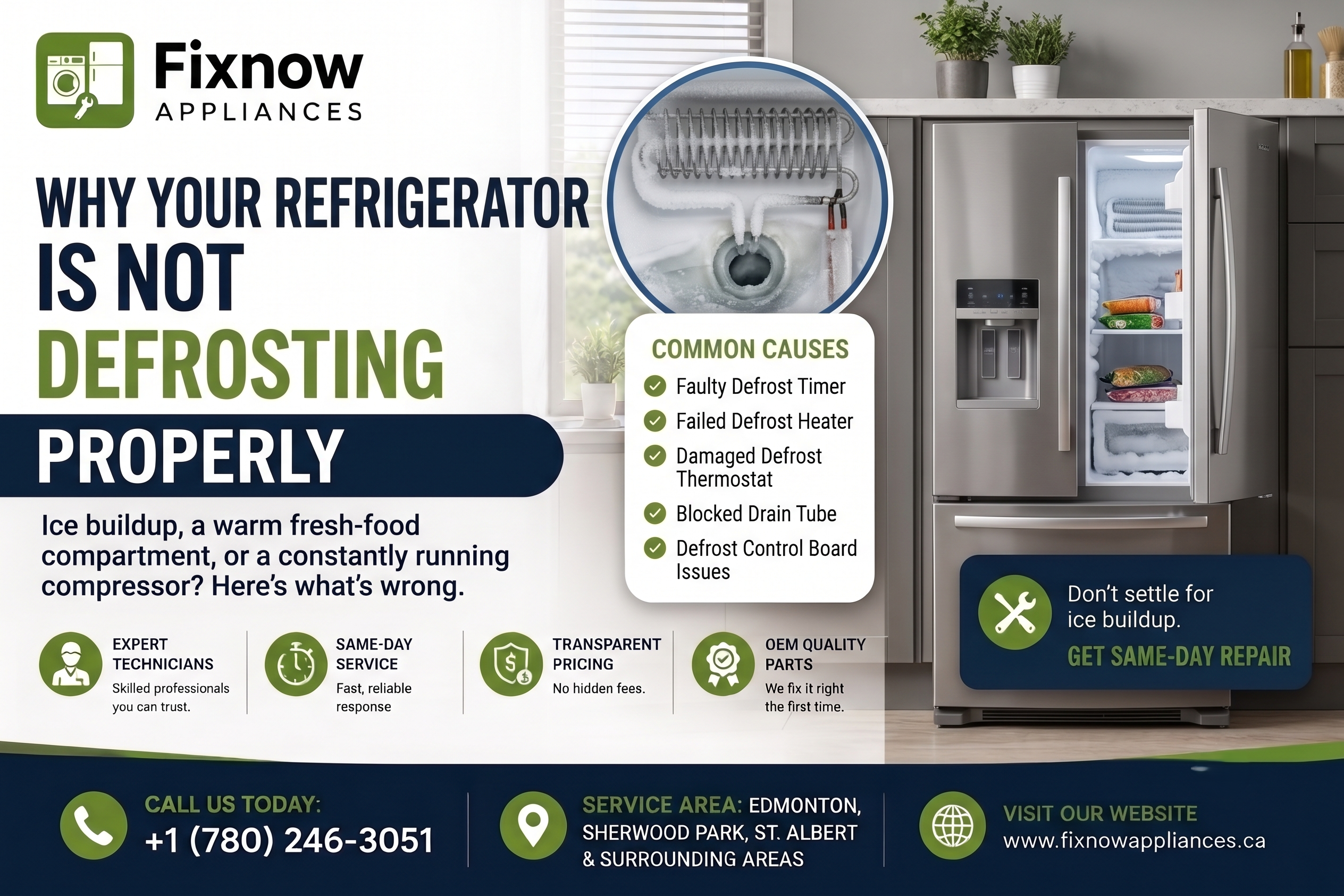 Why Is Refrigerator Not Defrosting? Common Causes and Solutions | FixNow Appliances